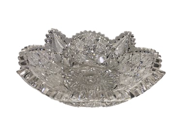 Bohemian Czech Clear Crystal Bowl