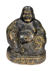 Vintage Patinated Plaster Buddha Statue