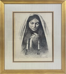 Bat SHLOMO (1938-) Israel Sabbath Lithograph