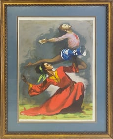 Sandu LIBERMAN (1923-1977) Leaping Dancers Lithograph