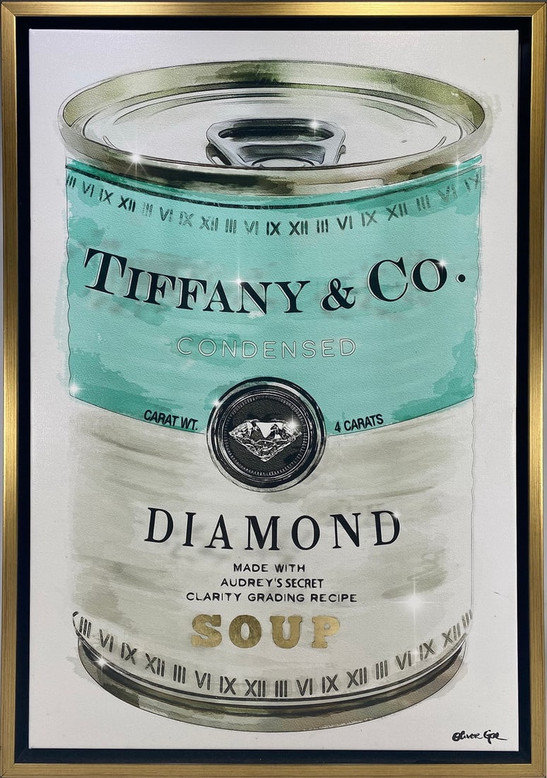 Tiffany & Co Soup Can Framed Print on Canvas (1 of 6)