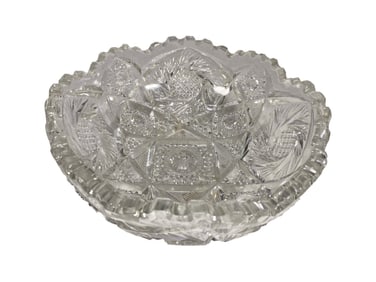 Bohemian Czech Clear Crystal Bowl
