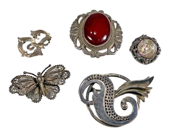 5 Sterling 925 Brooches