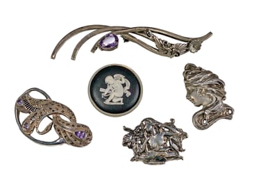5 Sterling 925 Brooches