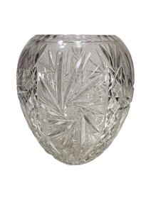 Bohemian Czech Clear Crystal Vase