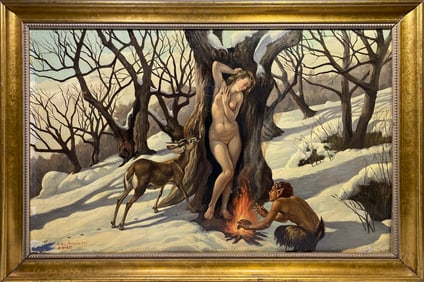 Aldo PAGLIACCI (1913-1990) Italian Satyr & Nude Nymph