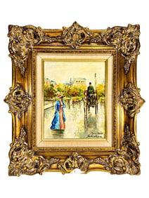 Paris View Oil on Canvas, signed