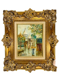 Paris View Oil on Canvas, signed
