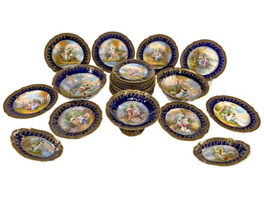 Antique Limoges, France 27 pcs Porcelain Set
