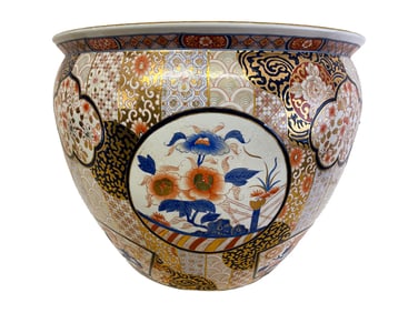 Large Chinese Porcelain Fishbowl Planter