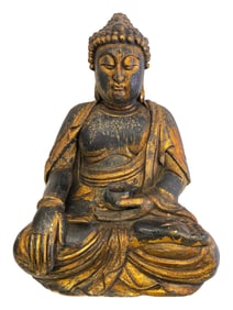 Large Chinese Buddha Gilt Wood Statue