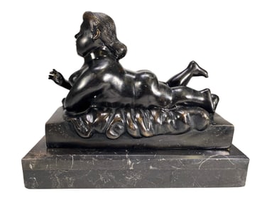 After Fernando Botero Bronze & Marble Statue Copy