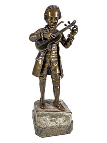 Vintage Young Mozart Bronze Sculpture