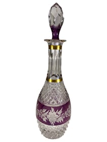 Vintage Czech Bohemian Crystal Decanter