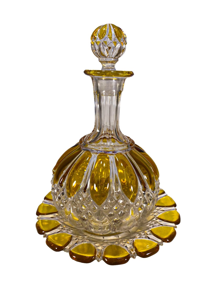 Probably Val St Lambert Crystal Decanter & Tray (1 of 8)