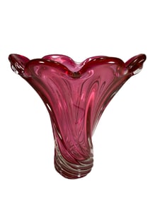Fratelli Toso Style Pink Murano Glass Vase