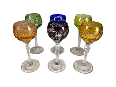 6 German Ajka Nachtmann Bohemian Glasses