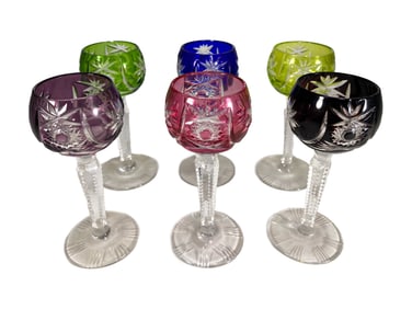 6 German Ajka Nachtmann Bohemian Glasses