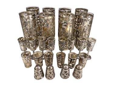 26 Mexican Sterling Silver 925 & Glass Set
