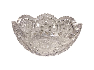 Czech Bohemian Clear Crystal Bowl