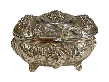 Art Nouveau Small Metal Trinket Box