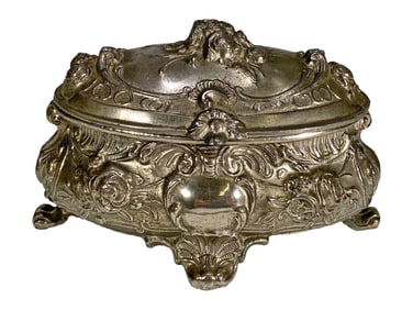 Antique Small Metal Trinket Box