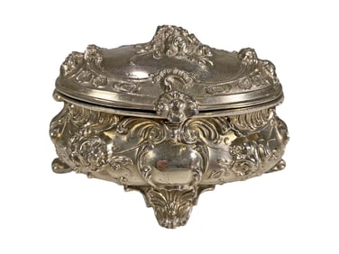 Antique Small Metal Trinket Box