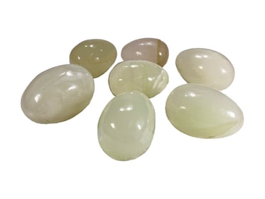 Set of 7 Green Onyx Eggs