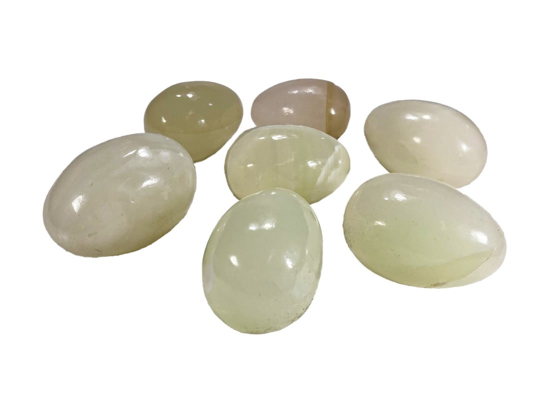 Set of 7 Green Onyx Eggs (1 of 4)