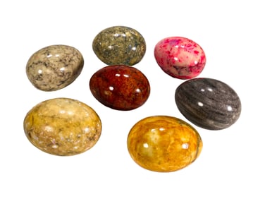 Set of 7 Hard Stone Eggs