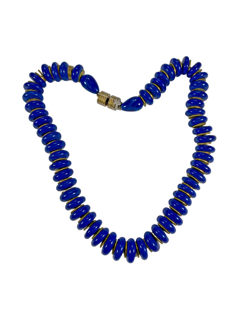 Vintage Lapislazuli & Brass Necklace (1 of 3)