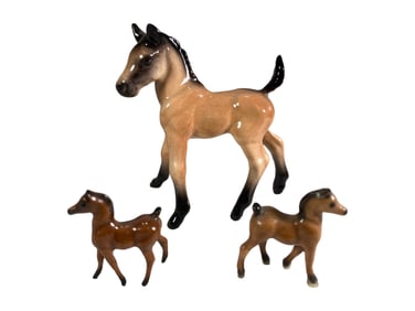 Vintage Set of 3 Foal Porcelain Fig
