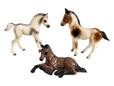 Vintage Set of 3 Foal Porcelain Fig