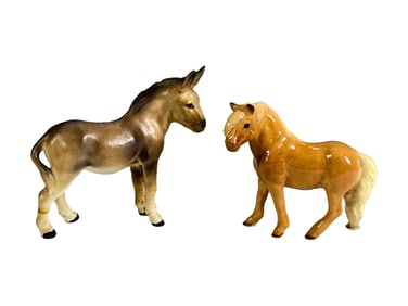 1 Pony & 1 Donkey Porcelain Fig
