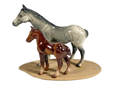 Hagen Renaker Appaloosa Mare & Foal Ceramic Fig
