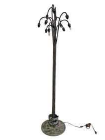Tiffany Lily Lamp Style Bronze Floor Lamp Reproduction