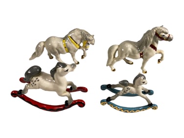 Hagen Renaker Circus Pony & Rocking Mare & Foal Ceramic Fig