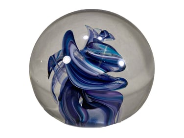 Susan Anton Levay Intaglio Art Glass Paperweight