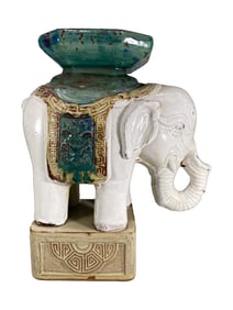 Probably Chinese Shiwan Elephant Ceramic Fig