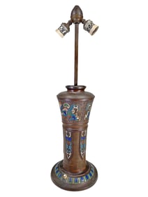 Antique Chinese Bronze Cloisonne Table Lamp Base