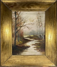 Antique European Landscape Painting, signed