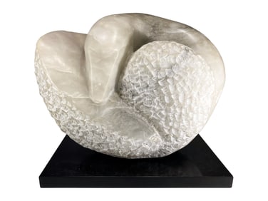 Modern Carved Alabaster Sculpture, signed