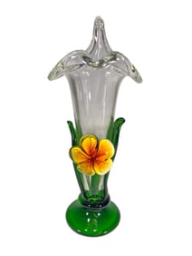 Vintage Czech Hand Blown Flower Vase