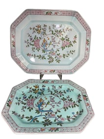 2 Adams, England Singapore Bird Porcelain Trays