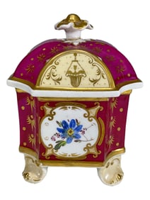 Old Paris France Porcelain Inkwell