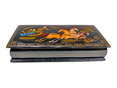 Vintage Russian Hand Painted Box, signed
