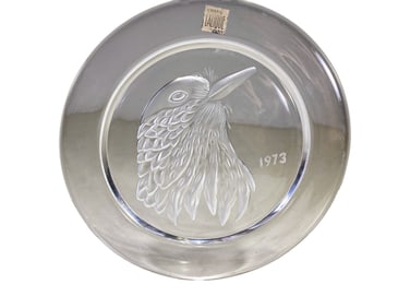 Lalique Jayling Bird 1973 Annual Crystal Plate
