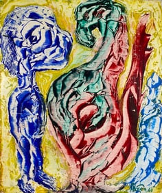 Joseph James AKSTON (1898-1983) Art Work on Linoleum