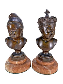 Antique French Pair of Bronze Busts