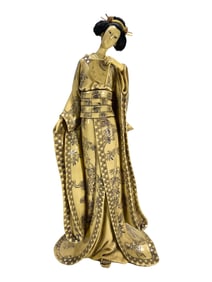 Japanese Geisha Resin Statue